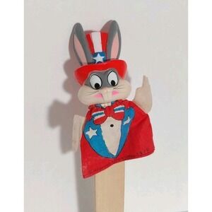 Bugs Bunny Warner Bros Character Looney Tunes Vinyl Face Finger Puppet Vtg 1978